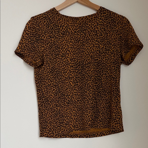 & Other Stories Tops - & Other Stories Brown Leopard Print Short Sleeve Top